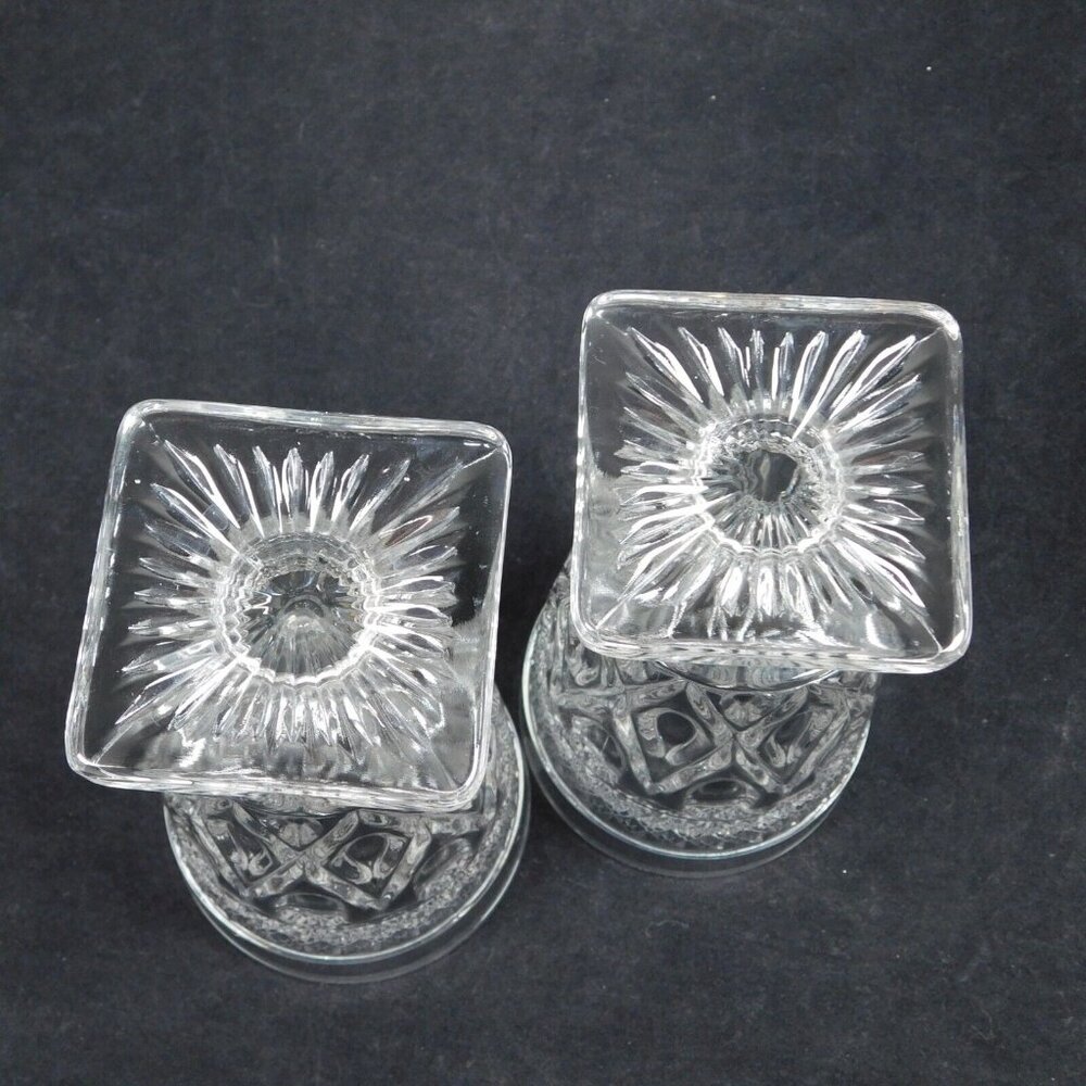 Set Of 2 Imperial Cape Cod Clear Square Footed Tumbler Glasses Vintage 5.5 Tea - Picture 11 of 12